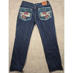 Vtg Red Monkey Co. RMC Jeans Geisha Japanese Embroidered Art Streetwear Men's 38